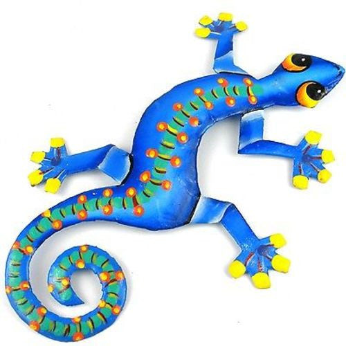 Eight Inch Spotted Spine Metal Gecko