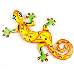 Eight Inch Sunshine Yellow Metal Gecko