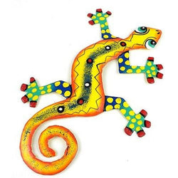 Eight Inch Dots and Yellow Metal Gecko