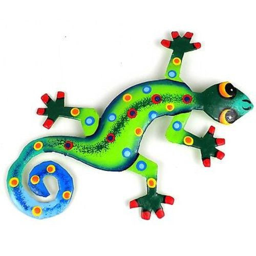 Eight Inch Metal Gecko Jungle Design